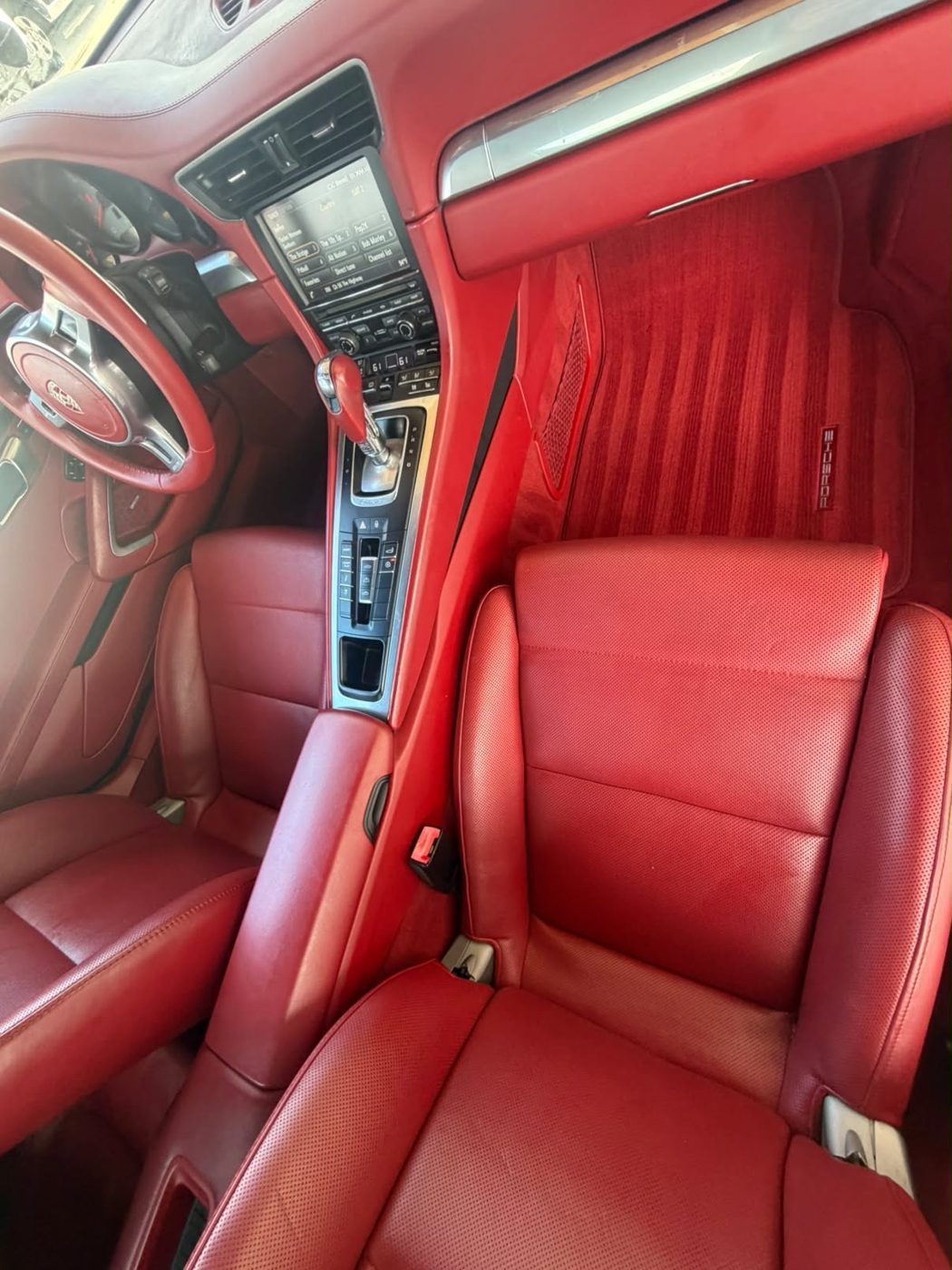 Porsche 911 red leather interior